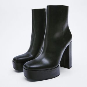 Zara Platform Ankle Boots. US size 9.
